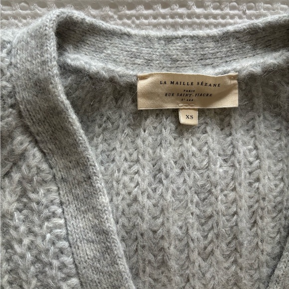 Sezane Basile cardigan, pearl gray, XS - Picture 6 of 6